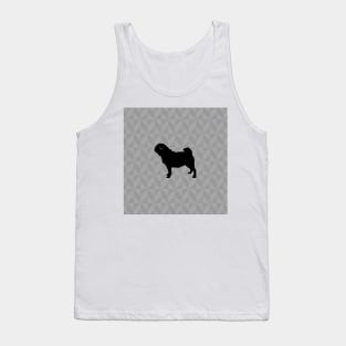 Pug Dog Lover Gift - Scandi Geometric Silhouette Tank Top